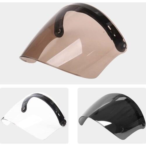 3-Snap Helmet Peak Lens Sun Shade Shield Wear Resistant for 3/4 Motorcycle Open Face Helmet Visor
