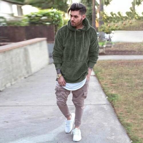 2020 Winter Fleece Hoodie Sweatshirt Cool Men Thick Warm Oversized Loose Male Outwear Tracksuit Coat Plush Pullovers Hoodies 3XL