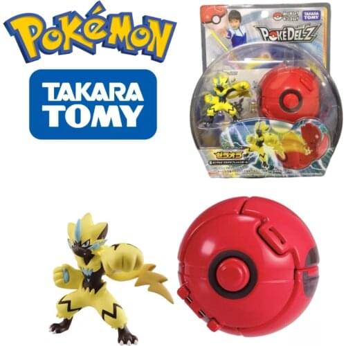 TOMY Pokemon Figures Handsome Zeraora Pokeball Toys High-Quality Exquisite Appearance Perfectly Reproduce Anime Collection Gifts