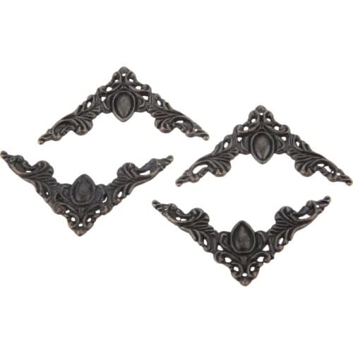 4Pcs 50*50mm Vintage Book Corner Protector Box Book Scrapbook Metal Album Corner Decorative Protector Cover