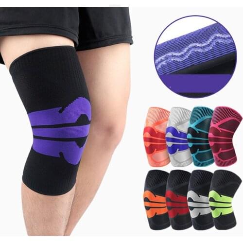 Knitted Compression Knee Sleeves Brace Anti-Slip Sports Breathable Basketball Cycling Knee Leg Warmers Squat Protective Gear