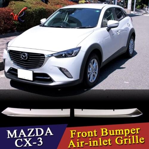 WK Car front grille trims for mazda cx-3 cx 3 2016 2017 2018 Front Bumper Air-inlet Grille,ABS chrome,2pc/lot,free shipping
