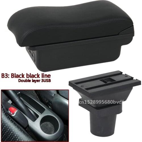 Car Arm Rest Storage Box For Toyota Yaris Vitz 2006-2011 Hatchback Centre Console Storage Box Armrest