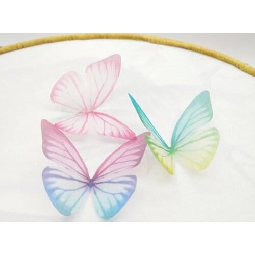 Sigle Layer Tulle Butterfly DIY Handmade Hairpin Necklace Earrings Simulation Gauze Antique Butterfly Jewelry Hair Accessories