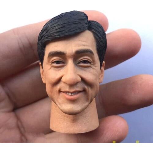 1/6 Jackie Chan Male Doll Head Carving Movie Star Head Carving Model For 12" Inch Body In Stock