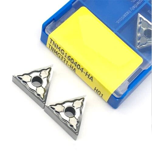 100% Original 10pcs TNMG160402 TNMG160404 TNMG160408 HA H01 Carbide CNC Lathe External Turning Cutter Tool Inserts For Aluminum