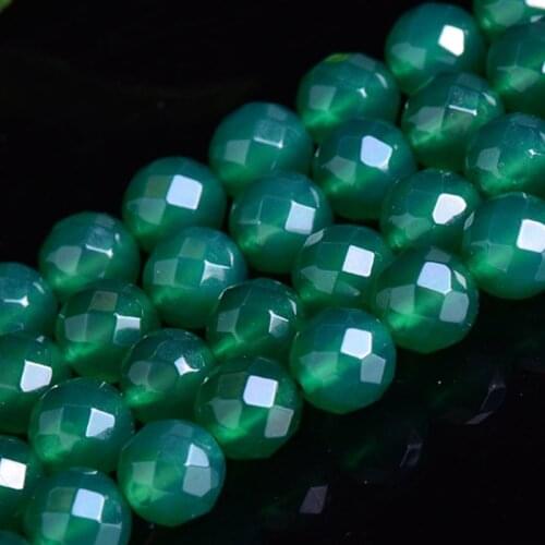 2-10mm Natural Faceted Green Agates beads For Jewelry Making Beads Bracelets 15'' Needlework DIY Beads Necklace Earring Trinket