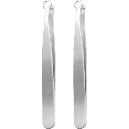 2pcs Cutter Stainless Steel Travel Brow Bathroom Nose Hair Home Durable Removal Tool Trimming Tweezers Handheld Round-tipped