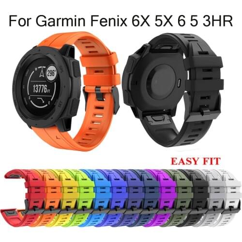 26 22 MM Watchband Strap for Garmin Fenix 5 5X 3 3HR 6X 6 Pro S60 MK1 Watch Quick Release Silicone Easyfit Wrist Band Strap