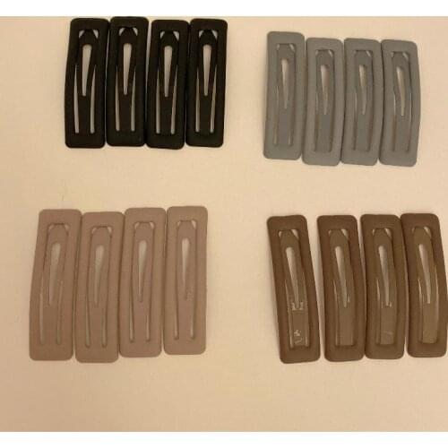 4Pcs Korea Matt Color Hollow Geometric Bobby Pin Rectangle Alloy Hairpin Solid Hair Snap Simple Bangs Holder Hair Clip For Girls