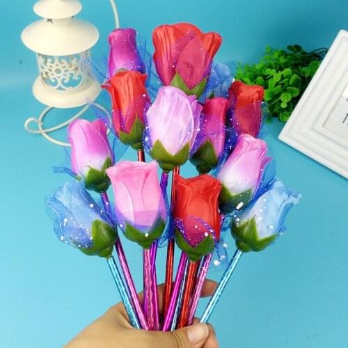 60pcs/lot rose flower creative ballpoint pen Valentines Day wedding Mothers Day Thanksgiving teachers girls promotion gift