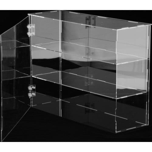 Acrylic Display Case Self-Install Box Dustproof Car Tank Dolls Mini Figure Model Protection Box Organizer