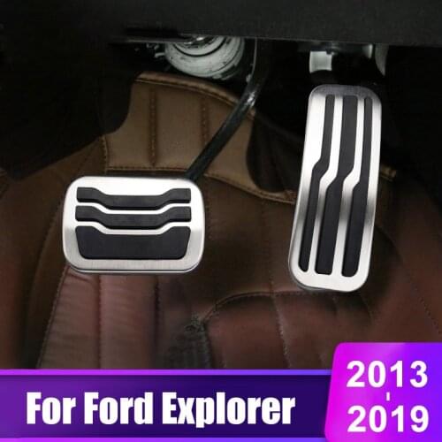 Aluminum Car Foot Pedal Fuel Brake Pedal Cover Pad For Ford Explorer 5 2013 2014 2015 2016 2017 2018 2019 2020 2021 Accessories