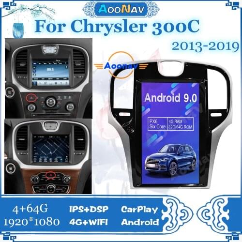 Tesla Style Vertical screen Android 9.0 Car GPS multimedia Player For Chrysler 300C 2013-2019 Car Navigation Auto radio stereo