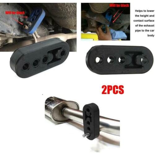 Car Rubber Exhaust Hanger Pipe Mount Mounting Bracket Hanger Heavy Replacement Sport Version 11mm 4 Holes Universal Plastic