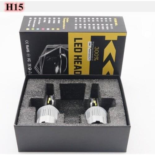 Car H15 LED Bulb Headlight 120W 20000LM Brighter Auto LED Headlamp Driving Light Car Accessories 6500K White Built in IC Circuit