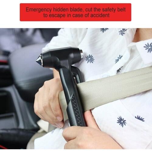 Car Supplies Car Safety Hammer Tool With Base Car Window Breaker With Cutter Life-Saving Hammer BIN