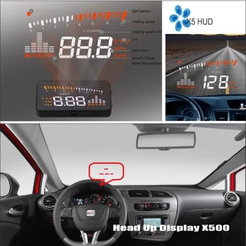 Car HUD Head Up Display For SEAT Leon 1P MK2 5F MK3 2006-2015 Driving Screen Projector Refkecting Windshield