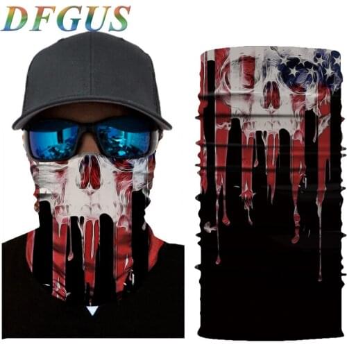 3D Seamless Balaclava Magic Neck Face Mask Camouflage Motorcycle Ghost Skull Skeleton Head Shield Durag Men Bandana Scarf
