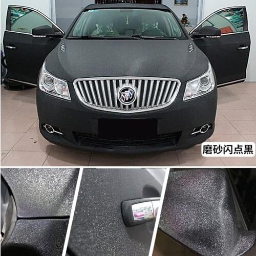 Black Frost Glitter Diamond Vinyl Film Matt Sanding Glitter Car Wrap Foil Sticker with Air Release Size 50x200/300/500CM