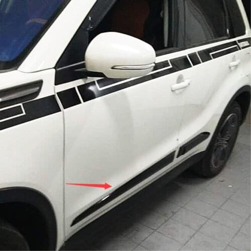For Suzuki Vitara 2016-2018 car styling detector stainless steel Side Door Body trim sticks Strips Molding bumper part 4pcs