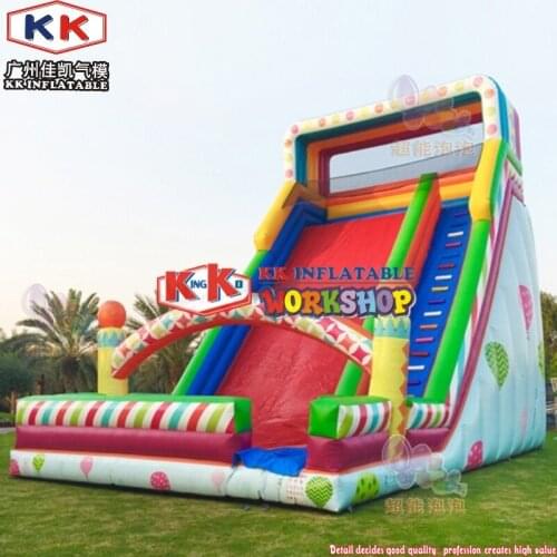 Air balloon Slide 11mx7mx11m large inflatable single lane dry slide for amusement park equipment