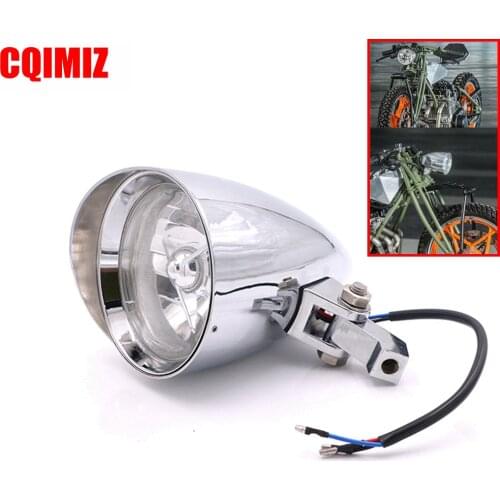 Chrome Aluminum Bullet Style Motorcycle Headlight Head Lamp For Harley Chopper Bobber Custom Bike