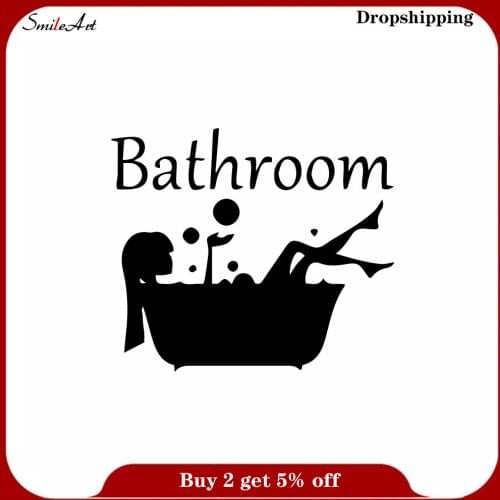 DIY Art bathroom Vinyl Wall Sticker Home Decor Stikers vinyl Stickers Decoration Accessories Murals