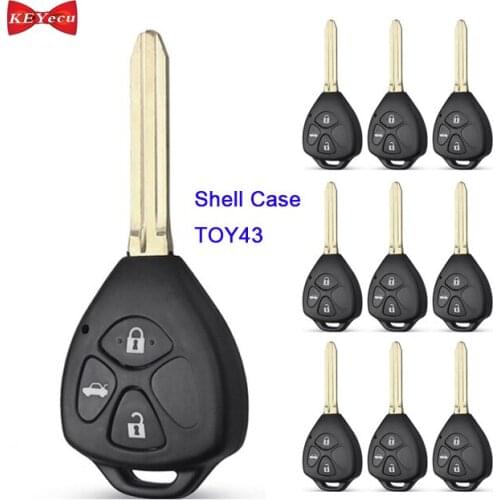 KEYECU 10pcs for Toyota Camry Corolla Hiace Land Cruiser RAV4 Venza Yaris Upgraded Remote Shell Case TOY43