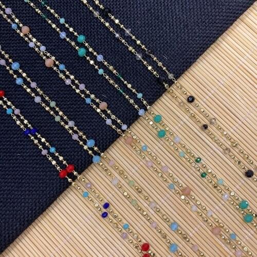 Hand-wrapped Rosary Crystal Copper Chain with Gold Thread, DIY Jewelry, Necklace, Bracelet Earrings, Jewelry Accessories 1 Meter