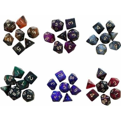 Polyhedral Dice Double-Colors Game Dice For RPG Dungeons Dragons DND RPG MTG D20 D12 D10 D8 D6 D4 Table Game 7pcs