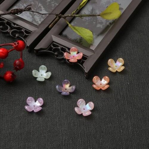 Fashion 20Pcs ABS Acrylic Imitation Pearl Flower Spacers Beads Bead Caps For Jewelry Making DIY Earrings Bracelet Accessories