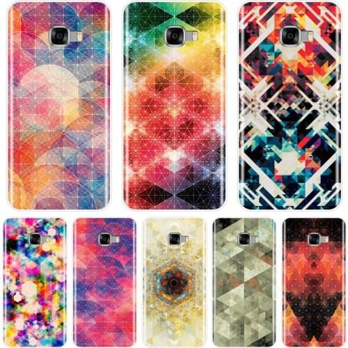 Soft Back Cover For Samsung Galaxy C5 C7 C8 Geometric Colorful Pretty Cool Luxury Phone Case Silicone For Samsung C9 C7 C5 Pro