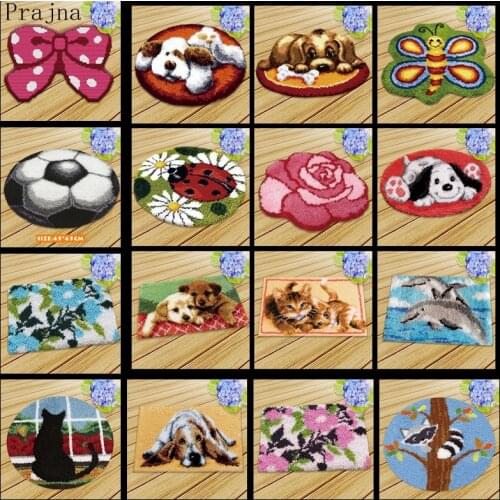 Prajna Carpet Embroidery Latch Hook Kit Cartoon Animal undefined Latch Hook Rug Button Pad Package Smyrna Package Carpet DIY