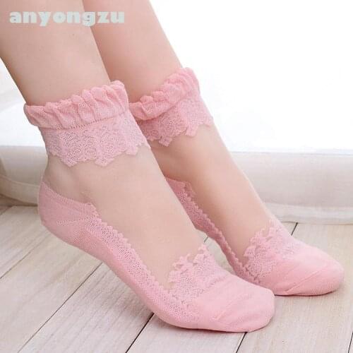 30 Pcs/lot =15pair New Can Mix Summer Thin Patchwork Red Lace Invisible Sexy Breathable Short Socks Women Female Gift