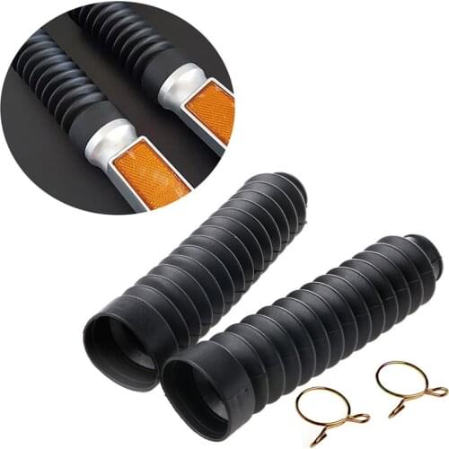 New 2Pcs 30mm Universal Motorcycle Rubber Front Fork Cover Gaiters Gators Boots With strong toughness black