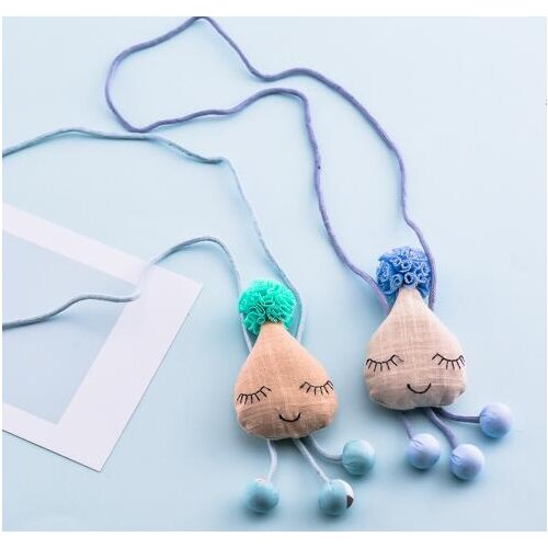 2021 New Lovely Handmade Fabric Star Raindrop Cloud Children Necklace Christmas Gift for Child Cute Cloth Star Necklace
