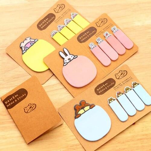 New Cute Animal Korean Rabbit Sheep Stationery Memo Pad Lovely Scrapbooking Sticky Notes Book Paper Sticker Bookmark Stick