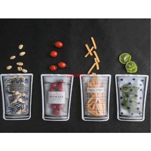 New style storage bottle shape sealed self sealed bag baking food snacks tea packaging bag dried fruit biscuit storage and prese