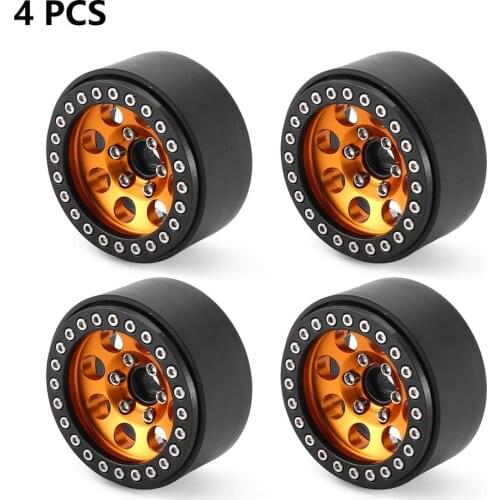 4PCS 1.9 Inch Metal Beadlock 8 Round Hole Wheel Hub Rim For Axial Traxxas 1/10 RC Crawler SCX10 90046 AXI03007 TRX4