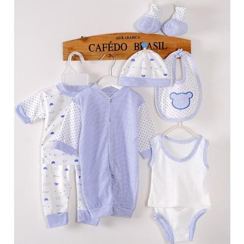 Toddler Newborn Baby Boy Girls Clothes Set 0 3 Months 8pc Cotton Clothing Outfit Baby Girl Romper Jumpsuit Tops monos de verano