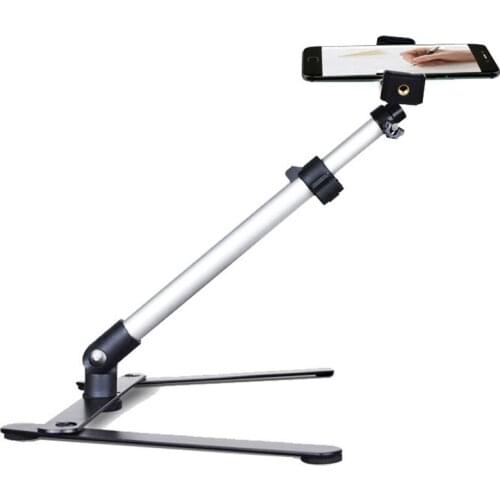Photography Adjustable Table Top Stand Set Mini Monopod+Phone Clip Fill-In Light Bluetooth Control