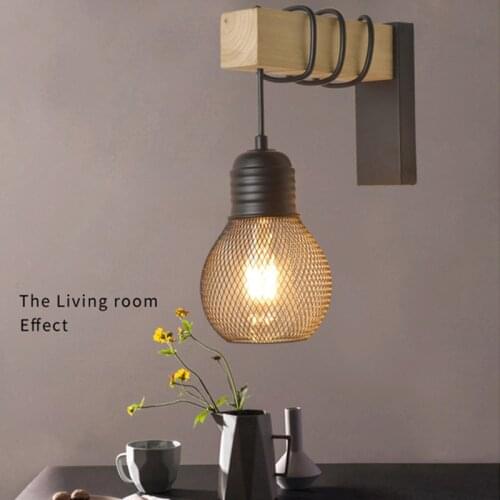 Retro Creative Wall Hanging Lamp Bar Home Living Room Bedside Pendant Night Light(without bulb)