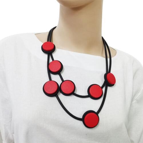 YD&YDBZ Rubber Cross Button Pendant Necklace Lady Gothic Geometric Personality Decorative Necklace Party Accessories Necklace