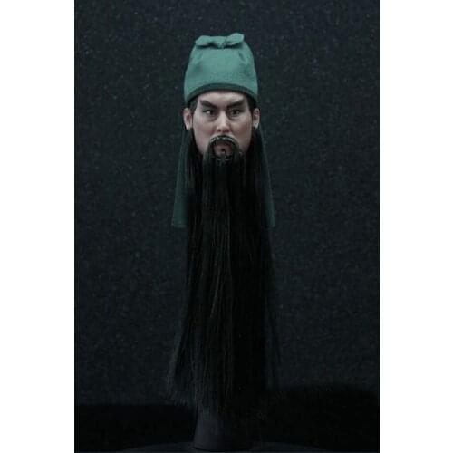 1/6 Scale Three Kingdoms Hair Transplant Beard Head Sculpture Model for 12" Action Doll