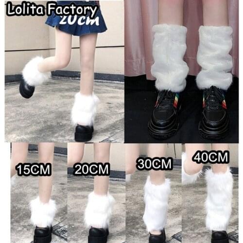 Sweet lolity girl Woman jk Socks Lady rabbit fur fox different length Leg Warmer Gothic Outdoor Rock Hipster Sock leg warmer