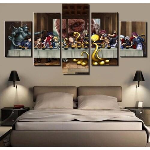 5 Pcs Large One Punch Man Modern Decorative Paintings on Canvas Wall Art for Home Decorations Wall Decor