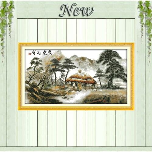 Where there is a will, there is a way. Saying Counted print on canvas DMC 14CT 11CT Cross Stitch Needlework kits Embroidery Sets