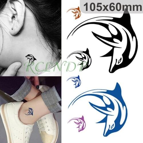 Waterproof Temporary Tattoo Sticker on body freshing dolphin tatto stickers flash tatoo fake tattoos for girl women