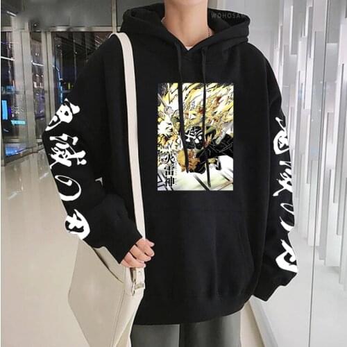 Anime Demon Slayer Agatsuma Zenitsu Hoodie Men Cool Manga Clothes Fashion Casual Men Women Winter Plus Size Patchwork Sweatshirt